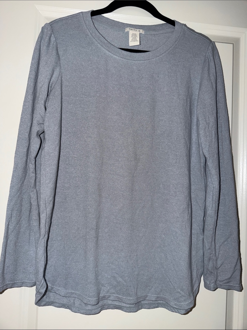 Matty M Light Blue-Gray Long Sleeve Tunic Top